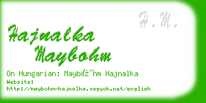 hajnalka maybohm business card